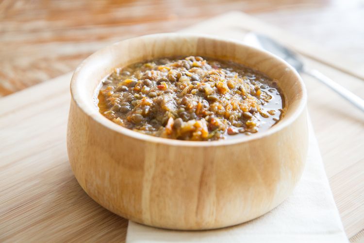 Everything but the kitchen sink Lentil Soup | www.LiveSimplyNatural.com
