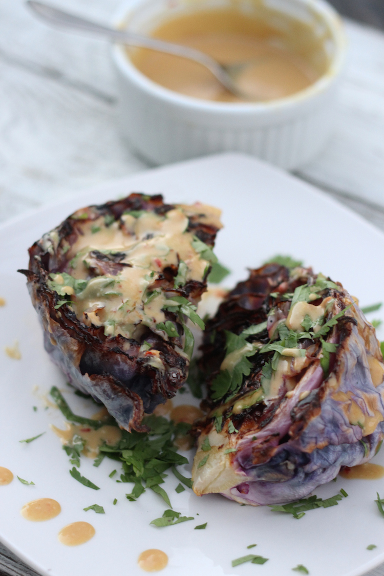 Roasted Red Cabbage With Sweet & Spicy Mustard Sauce | www.LiveSimplyNatural.com
