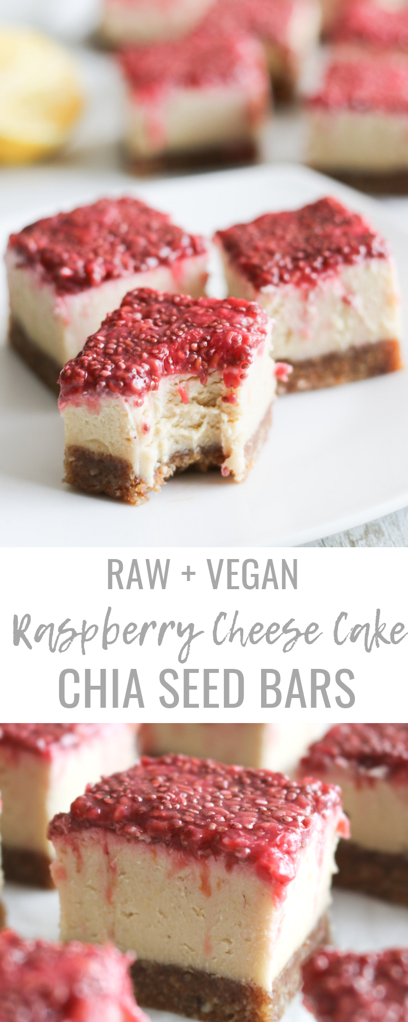 Raw Vegan Raspberry Cheese Cake Bars | www.livesimplynatural.com