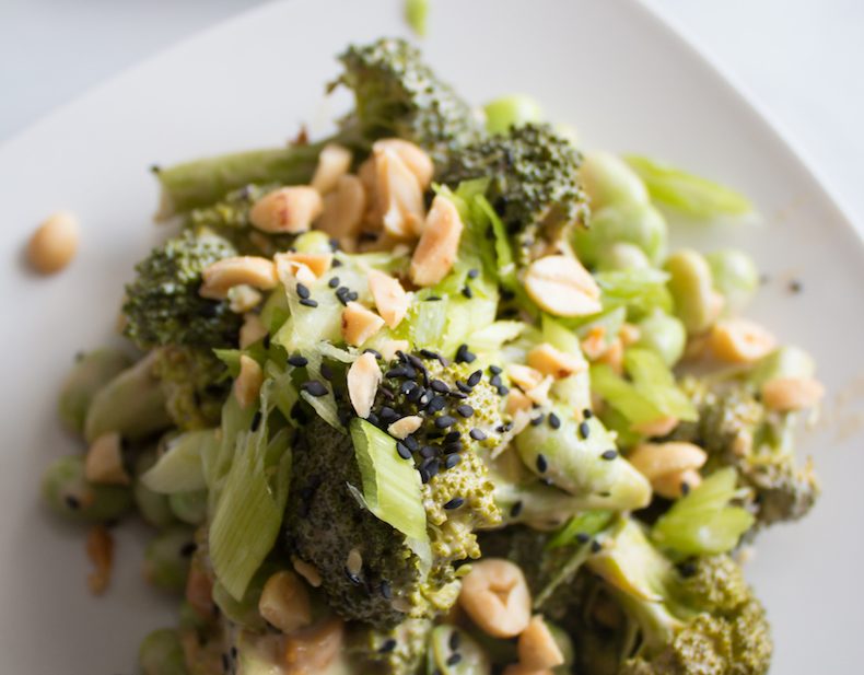 Asian Broccoli Salad with Peanut Sauce